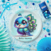 かわいい小さなクジャク赤ちゃんシャワー ペーパープレート (パーティー)