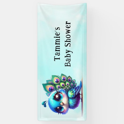 かわいい小さなクジャックベビーシャワーカスタム 横断幕 (縦)