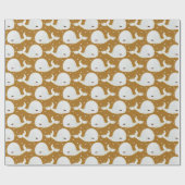 かわいい小さなクジラありがとうごちそうさん ラッピングペーパー (フラット)