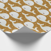 かわいい小さなクジラありがとうごちそうさん ラッピングペーパー (角)