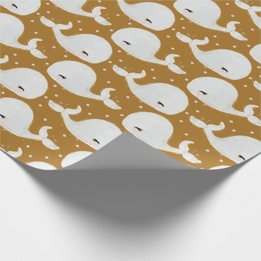 かわいい小さなクジラありがとうごちそうさん ラッピングペーパー (角)