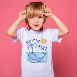かわいい小さなクジラの夏のおもしろい Tシャツ