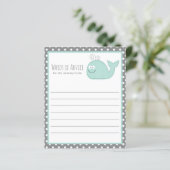 かわいい小さなクジラアドバイス赤ちゃんシャワーゲーム/アクア (スタンド正面)