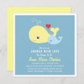 かわいい小さなクジラ赤ちゃんシャワー招待状 招待状 (正面/裏面)