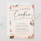 かわいい小さなクッキーが途中クリームベビーシャワー 招待状