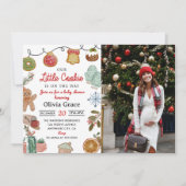 かわいい小さなクッキーのクリスマスベビーシャワー写真 招待状 (正面)