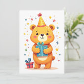 かわいい小さなクマからのハッピーバースデーの挨拶 シーズンカード (スタンド正面)