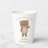 かわいい小さなクマが一歳の誕生日を迎える 紙コップ (裏面)