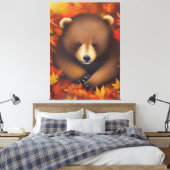 かわいい小さなクマのキャンバス印刷 キャンバスプリント (インサイチュ (寝室))