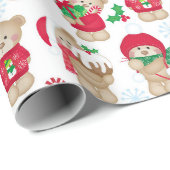 かわいい小さなクマのクリスマス ラッピングペーパー (ロールコーナー)