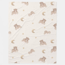 かわいい小さなクマのパターン フリースブランケット