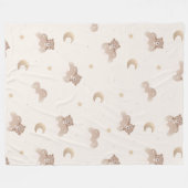 かわいい小さなクマのパターン フリースブランケット (正面(横))