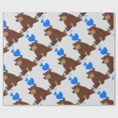 かわいい小さなクマの愛ハートバルーン動物おもしろい ラッピングペーパー (フラット)