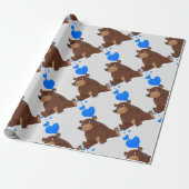 かわいい小さなクマの愛ハートバルーン動物おもしろい ラッピングペーパー (アンロールド)