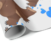 かわいい小さなクマの愛ハートバルーン動物おもしろい ラッピングペーパー (ロールコーナー)