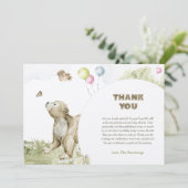 かわいい小さなクマの水の色ベビーシャワー サンキューカード (スタンド正面)