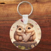 かわいい小さなクマの漫画のアクセント枕 キーホルダー (正面)