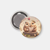 かわいい小さなクマの漫画のアクセント枕 マグネット (正面/裏面)