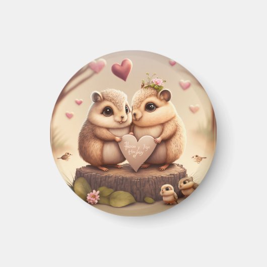 かわいい小さなクマの漫画のアクセント枕 マグネット (正面)