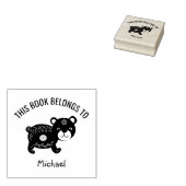 かわいい小さなクマハートこの本は名前に属している ラバースタンプ (押印)