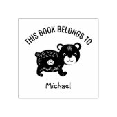 かわいい小さなクマハートこの本は名前に属している ラバースタンプ (インプリント)