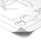 かわいい小さなクラゲ抗ストレス色本ポー ポスター (角)