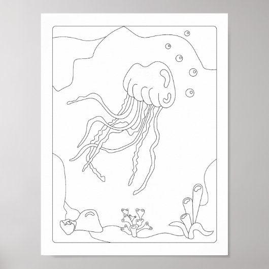 かわいい小さなクラゲ抗ストレス色本ポー ポスター (正面)