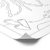 かわいい小さなクラゲ抗ストレス色本ポー ポスター (角)