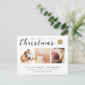 かわいい小さなクリスマスの写真 出生発表カード シーズンポストカード (スタンド正面)