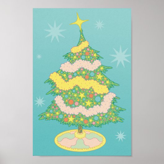 かわいい小さなクリスマスツリー ポスター (正面)