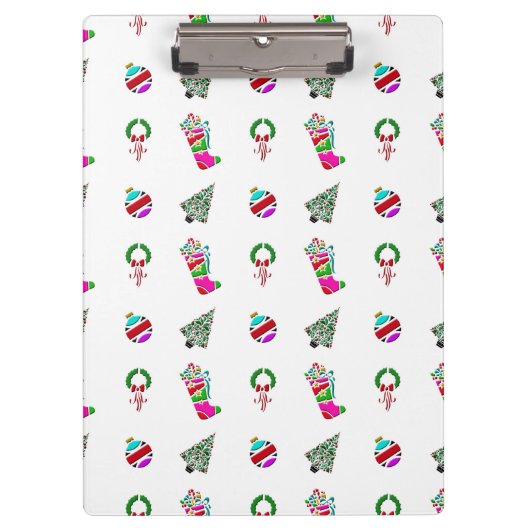 かわいい小さなクリスマスパターン クリップボード (正面)