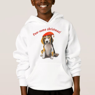 かわいい小さなクリスマスビーグルTシャツフード付きスウェットシャツ