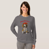 かわいい小さなクリスマスビーグルTシャツ Tシャツ (正面フル)