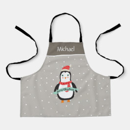 かわいい小さなクリスマスペンギン エプロン