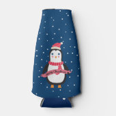 かわいい小さなクリスマスペンギン「メリークリスマス」 ボトルクーラー (正面)