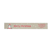 かわいい小さなクリスマスペンギン「メリークリスマス」 ラップアラウンドラベル (単一)