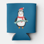 かわいい小さなクリスマスペンギン「メリークリスマス」 缶クーラー (正面)