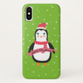 かわいい小さなクリスマスペンギン「メリークリスマス」 Case-Mate iPhoneケース (裏面)