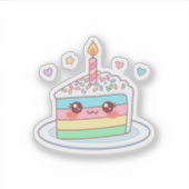 かわいい小さなケーキのスライス シール (正面)