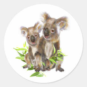 かわいい小さなコアラベアオーストラリア動物 ラウンドシール