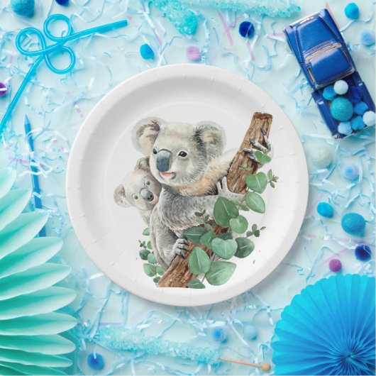 かわいい小さなコアラ熊オーストラリアの動物アート ペーパープレート (パーティー)