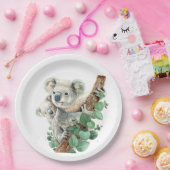 かわいい小さなコアラ熊オーストラリアの動物アート ペーパープレート (パーティー)