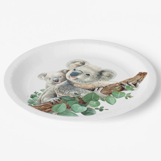 かわいい小さなコアラ熊オーストラリアの動物アート ペーパープレート (アングル)