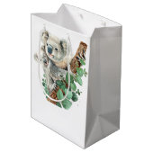 かわいい小さなコアラ熊オーストラリアの動物アート ミディアムペーパーバッグ (裏面アングル)