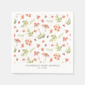 かわいい小さなコバチ | 春の花のベイビーシャワー スタンダードカクテルナプキン (正面)