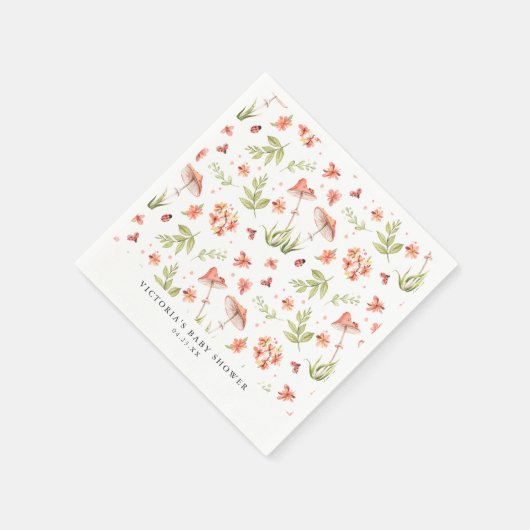 かわいい小さなコバチ | 春の花のベイビーシャワー スタンダードカクテルナプキン (角)