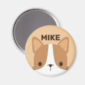 かわいい小さなコルギパーソナライズされた犬 マグネット (正面/裏面)