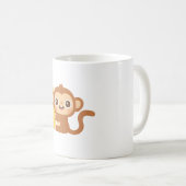 かわいい小さなサルとバナナ コーヒーマグカップ (正面右)