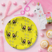 かわいい小さなサルとバナナ ペーパープレート (パーティー)