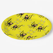 かわいい小さなサルとバナナ ペーパープレート (アングル)